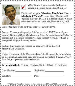 Barack Obama Direct Response Offer